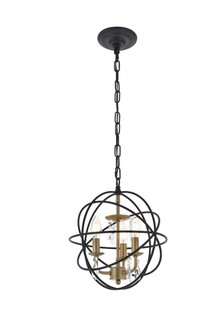 Wallace Three Light Pendant in Matte Black and Brass (173|LD5055D12BRB)