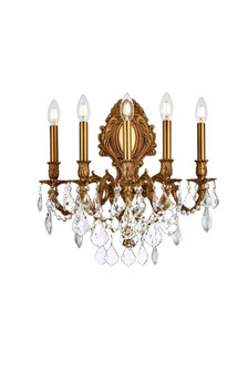Monarch Five Light Wall Sconce in French Gold (173|9605W21FG/RC)