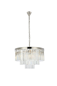 Sydney Nine Light Chandelier in Polished Nickel (173|1201D26PN/RC)