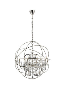 Geneva Six Light Chandelier in Polished Nickel (173|1130D32PN-SS/RC)