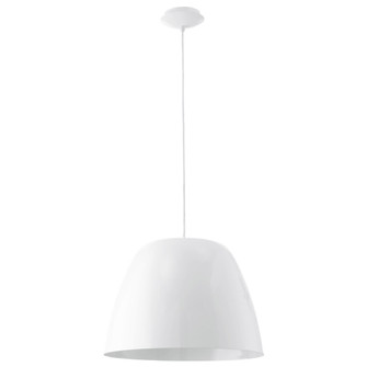 Coretto One Light Pendant in Steel / Glossy White (217|92719A)