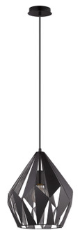 Carlton 1 One Light Pendant in Black & Silver (217|49255A)