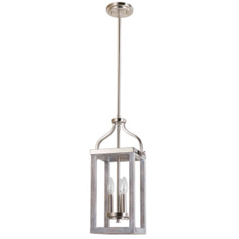 Montrose Three Light Pendant in Acia Wood & Brushed Nickel (217|203107A)