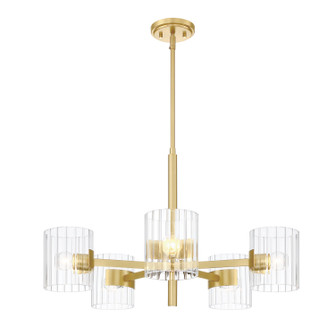 Aries Five Light Chandelier in Brushed Gold (43|D284C-5CH-BG)