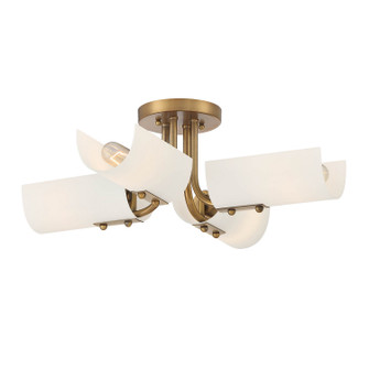 Manhasset Four Light Semi Flush Mount in Old Satin Brass (43|D259M-SF-OSB)