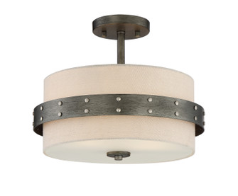 Garrett Two Light Semi-Flush Mount in Weathered Iron (43|92411-WI)