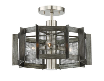 Baxter Three Light Semi-Flush Mount in Weathered Iron (43|89311-WI)