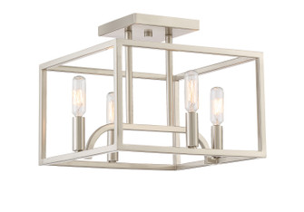 Uptown Four Light Semi-Flush Mount in Satin Platinum (43|88411-SP)