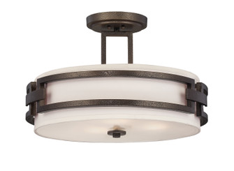 Del Ray Three Light Semi Flush Mount in Flemish Bronze (43|83811-FBZ)