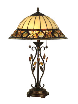 Crystal Jewel Pebble Stone Two Light Table Lamp in Antique Golden Bronze (155|TT90172)
