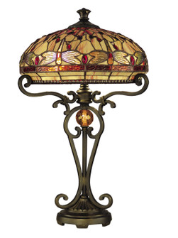 Crystal Jewel Dragonfly Two Light Table Lamp in Antique Golden Bronze (155|TT10095)
