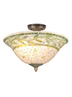 Mosaic Three Light Flush Mount in Antique Brass (155|TH70655)