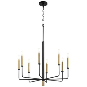 Eight Light Chandelier in Noir / Aged Brass (208|10967)