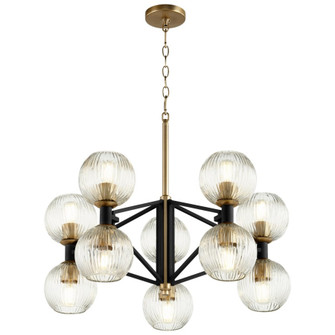 Ten Light Chandelier in Noir / Aged Brass (208|10965)