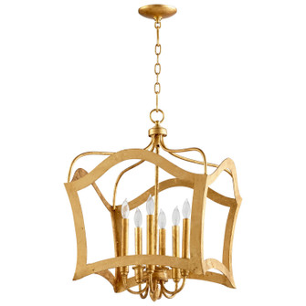 Milan Six Light Pendant in Gold Leaf (208|06584)