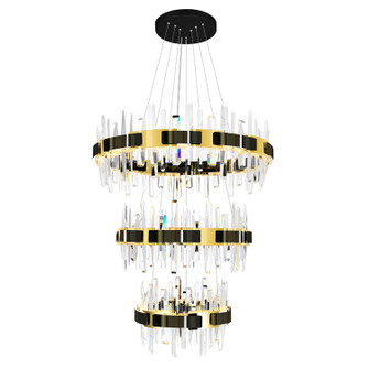 Aya LED Chandelier in Pearl Black & Titanium Gold (401|1592P32-3-612)