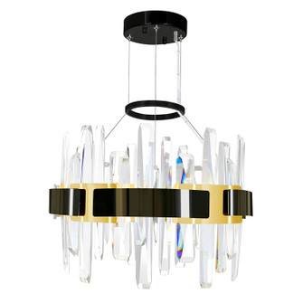 Aya LED Chandelier in Pearl Black & Titanium Gold (401|1592P18-612)