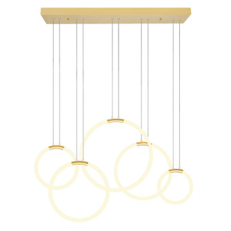 Hoops LED Chandelier in Satin Gold (401|1273P44-5-602-RC)
