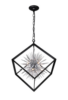 Starburst Six Light Chandelier in Chrome & Black (401|1178P22-6-601)