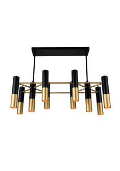 Anem Ten Light Chandelier in Matte Black & Satin Gold (401|1015P32-10-129)