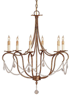 Crystal Six Light Chandelier in Rhine Gold (142|9880)