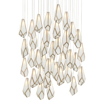 Glace 36 Light Pendant in White/Antique Brass (142|9000-1039)
