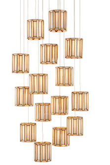 Daze 15 Light Pendant in White/Antique Brass (142|9000-0891)