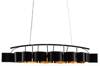 Marchfield Eight Light Chandelier in Satin Black/Contemporary Gold Leaf (142|9000-0262)