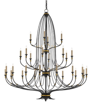 Folgate 28 Light Chandelier in French Black/Gold Leaf (142|9000-0213)