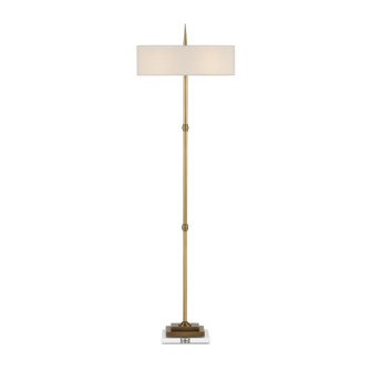 Caldwell Two Light Floor Lamp in Antique Brass/Clear (142|8000-0123)
