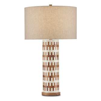 Tia One Light Table Lamp in White/Natural/Antique Brass (142|6000-0824)