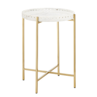 Freya Accent Table in White/Antique Brass (142|4000-0146)