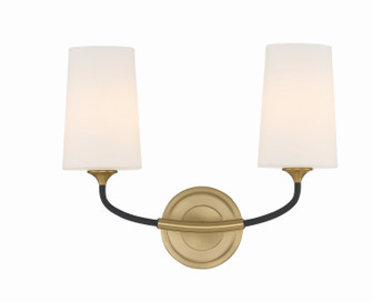 Niles Two Light Wall Sconce in Black Forged / Modern Gold (60|NIL-70012-BF-MG)