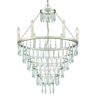 Lucille Six Light Chandelier in Antique Silver (60|LUC-A9066-SA)