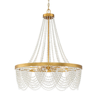 Fiona Four Light Chandelier in Antique Gold (60|FIO-A9104-GA-WH)