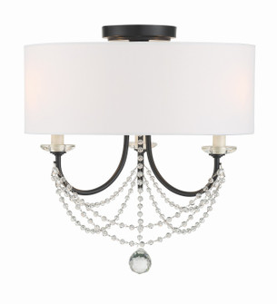 Delilah Three Light Semi Flush Mount in Matte Black (60|DEL-90803-MK_CEILING)