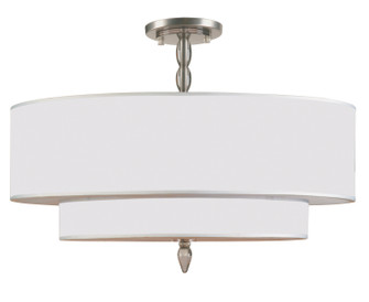 Luxo Five Light Semi Flush Mount in Satin Nickel (60|9507-SN_CEILING)