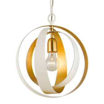 Luna One Light Mini Chandelier in Matte White / Antique Gold (60|580-MT-GA)