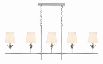 Broche Five Light Chandelier in Antique Silver (60|537-SA)