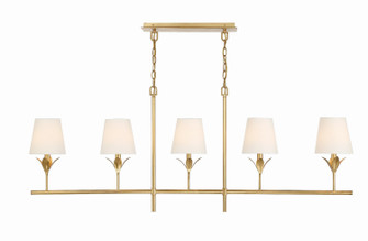 Broche Five Light Chandelier in Antique Gold (60|537-GA)