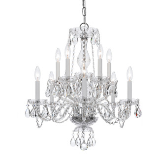 Traditional Crystal Ten Light Chandelier in Polished Chrome (60|5080-CH-CL-MWP)