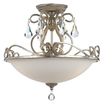 Ashton Three Light Semi Flush Mount in Olde Silver (60|5010-OS-CL-S)