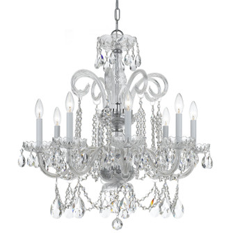 Traditional Crystal Eight Light Chandelier in Polished Chrome (60|5008-CH-CL-SAQ)
