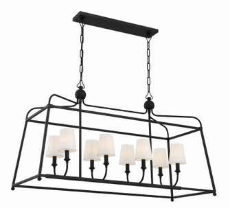 Sylvan Eight Light Chandelier in Black Forged (60|2249-BF)