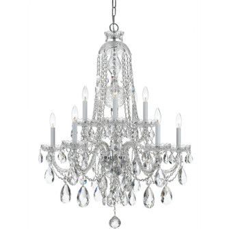 Traditional Crystal Ten Light Chandelier in Polished Chrome (60|1110-CH-CL-S)