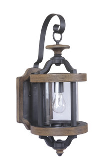 Ashwood One Light Outdoor Wall Lantern in Textured Black/Whiskey Barrel (46|Z7914-TBWB)