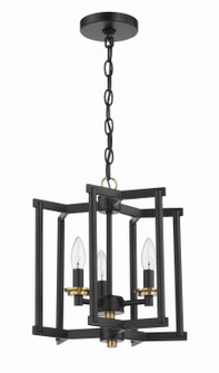 Avante Grand Three Light Convertible Semi Flush/Pendant in Flat Black/Satin Brass (46|56953-FBSB)