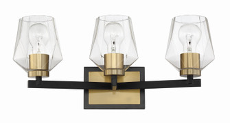 Avante Grand Three Light Vanity in Flat Black/Satin Brass (46|56903-FBSB)