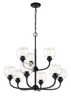 Glenda Nine Light Chandelier in Flat Black (46|56229-FB)