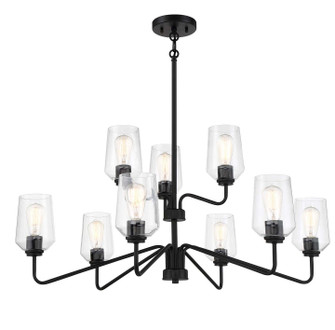 Shayna Nine Light Chandelier in Flat Black (46|56129-FB)